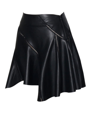 Black Vegan Leather Skirt