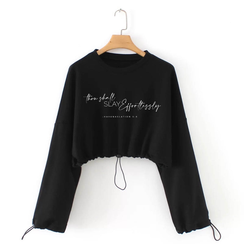 Thou Shall Effortlessly Crop Sweatshirt