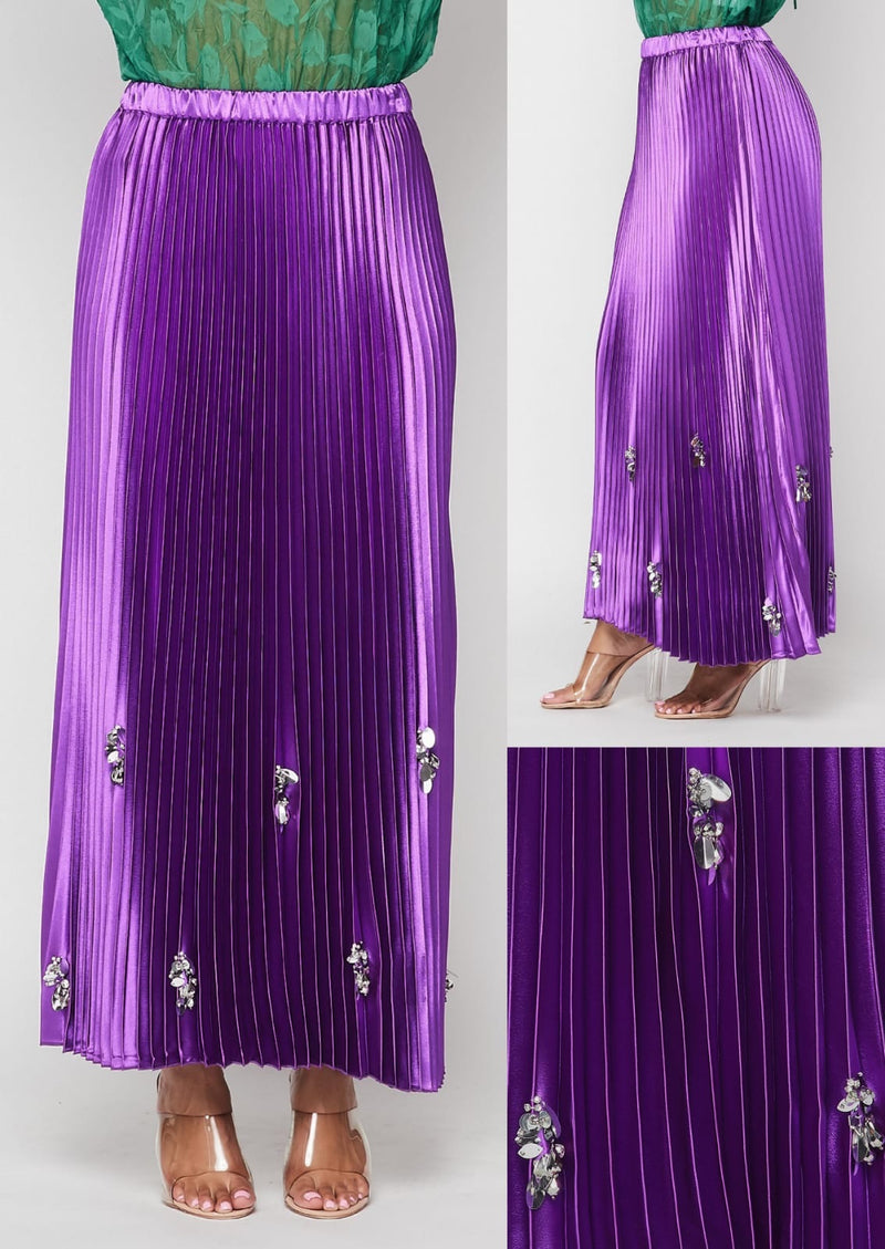 Purple Satin Skirt
