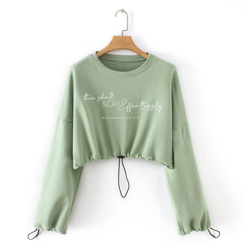 Thou Shall Effortlessly Crop Sweatshirt